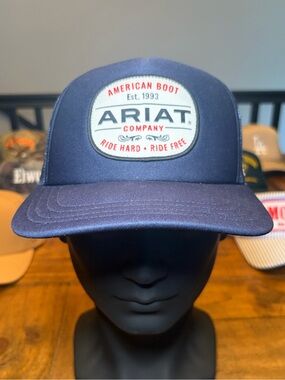 Ariat Navy Blue Logo Patch Trucker Cap